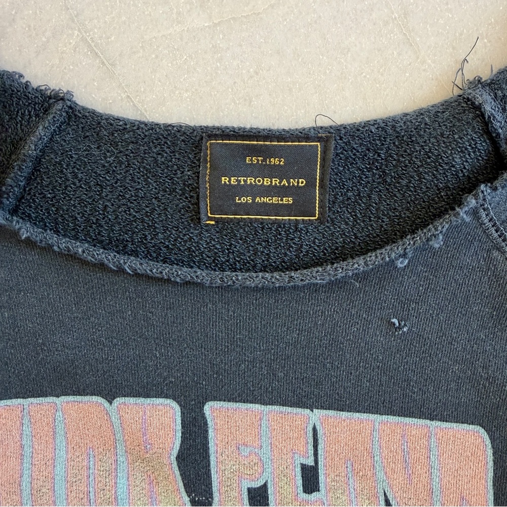 Original Retro Brand Pink Floyd Off-Shoulder Crewneck Vintage Black Womens XS - Picture 8 of 13